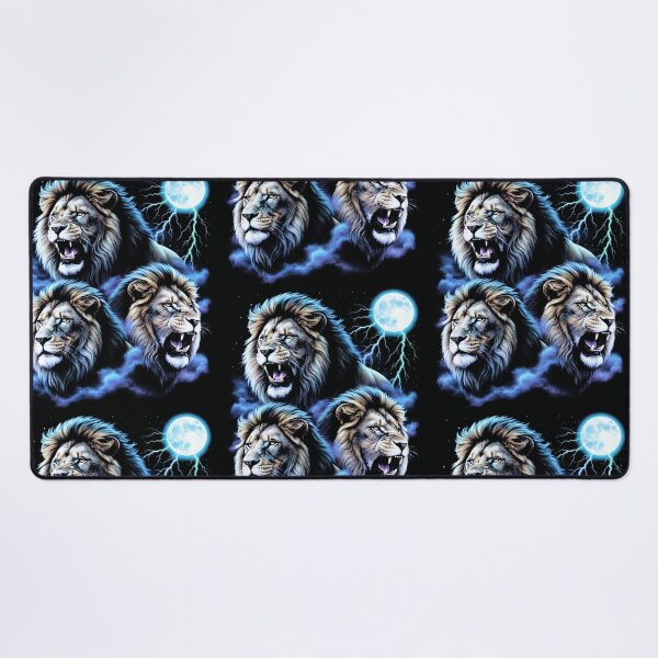 Item preview, Three Lions Full Moon Halftone Screenprint Effect Wildlife Art  designed and sold by EthosWear.