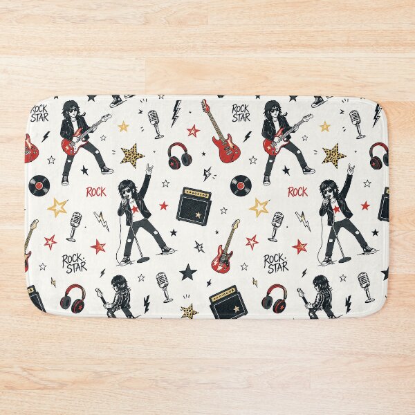 Item preview, Vintage Rock and Roll Guitarists Pattern designed and sold by Mejiamueriel.