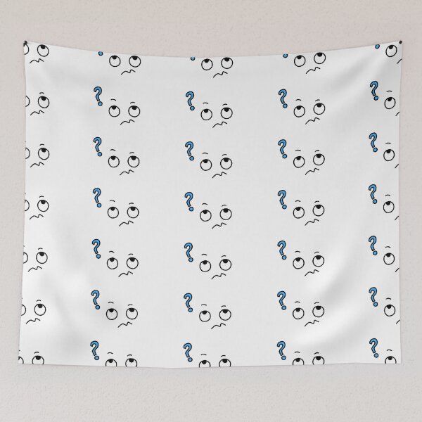 Item preview, Confused Cartoon Eyes Blue Question Mark Expression Graphic designed and sold by somimalikkk.