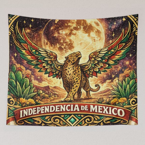 Item preview, Spirit of Mexico Winged Jaguar | Independencia de Mexico Vintage Design designed and sold by irfanshikh.