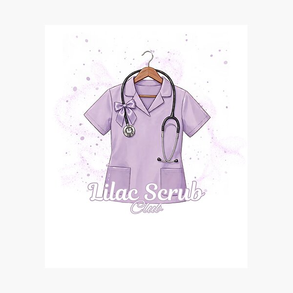 Item preview, Barbiecore Nurse Lilac Scrub Club Coquette Bow Nurse Aesthetic designed and sold by Neurospicy Trolls.