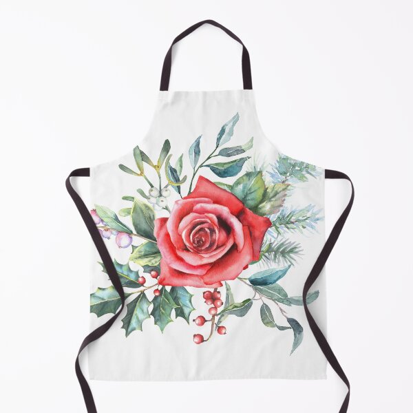 Item preview, Red Christmas Rose Watercolor Festive Winter Florals & Berries designed and sold by art-tee-ua.
