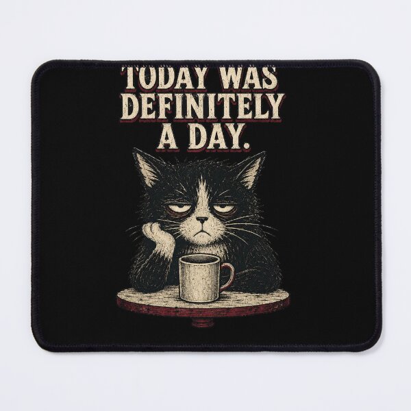 Item preview, Today Was Definitely a Day – Tired Cat Humor designed and sold by PIER DUNN.