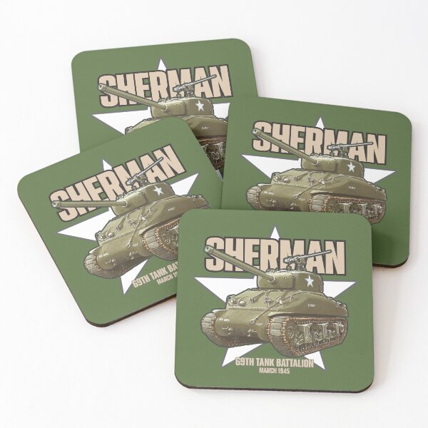 Item preview, M4 Sherman Tank | 69th Tank Battalion | WWII Military Art designed and sold by elcarnero.