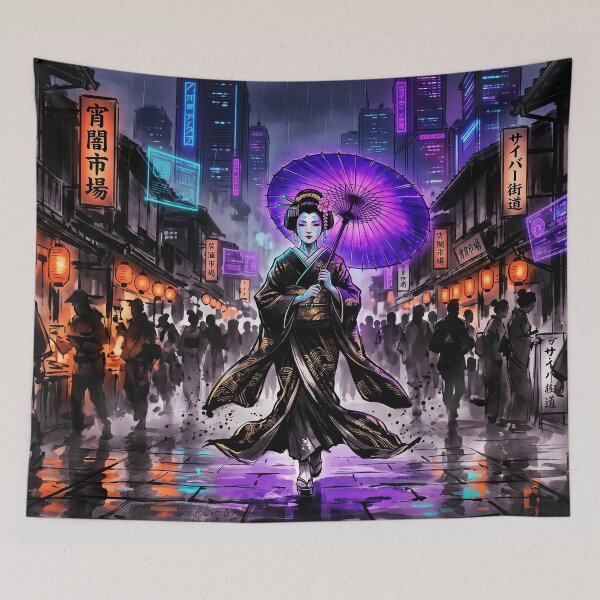 Item preview, Cybernetic Geisha with Purple Parasol Neo Tokyo designed and sold by Osmose-Studio.