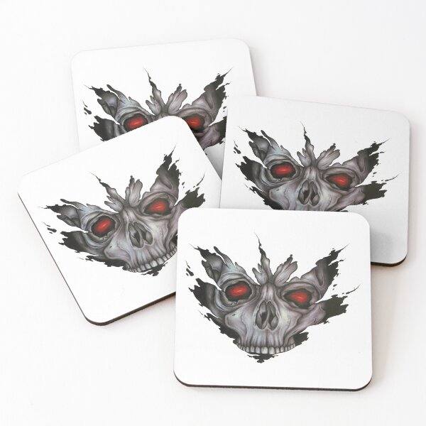Item preview, Infernal Skull with Glowing Red Eyes Dark Gothic Horror Tattoo Style designed and sold by wizooo411.