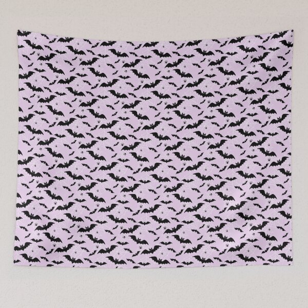 Item preview, Pastel Purple Halloween Bats and Spiderwebs designed and sold by WonderAndWhim.