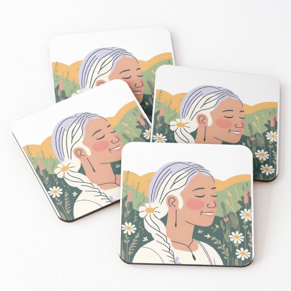 Item preview, Floral Woman with White Hair designed and sold by FatmaAhmed90.