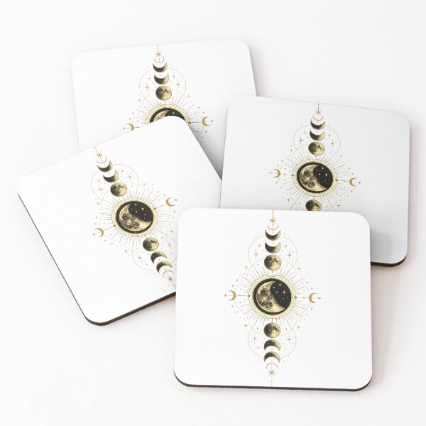 Item preview, Celestial Moon Phases Lunar Cycle Boho Art designed and sold by Stikaro.