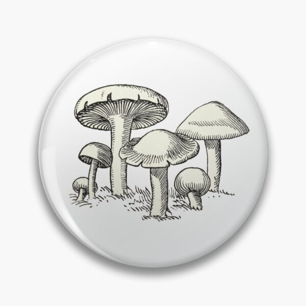 Item preview, Mushroom Garden, Vintage Mushroom Drawing  designed and sold by HawthorneFlame.