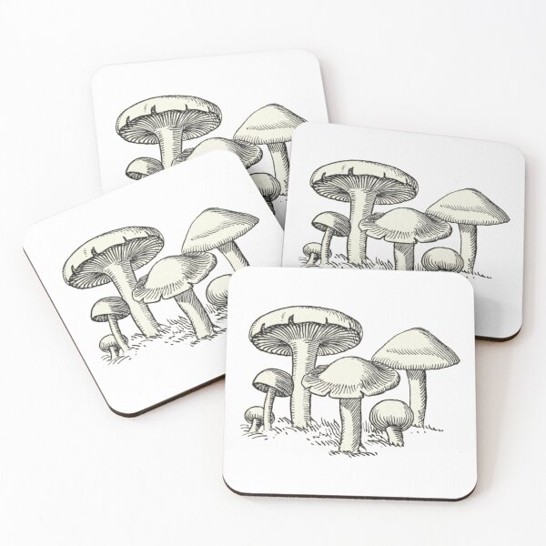 Item preview, Mushroom Garden, Vintage Mushroom Drawing  designed and sold by HawthorneFlame.