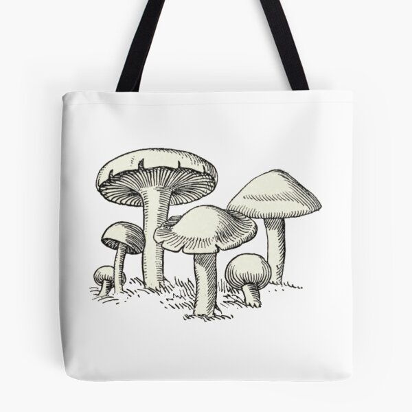 Item preview, Mushroom Garden, Vintage Mushroom Drawing  designed and sold by HawthorneFlame.