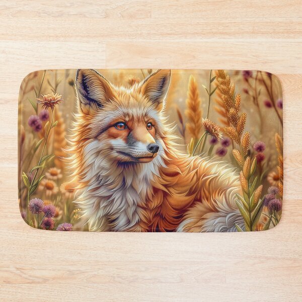 Item preview, Red Fox among  Wildflowers | Woodland Nature Art designed and sold by MargaretWiktor.