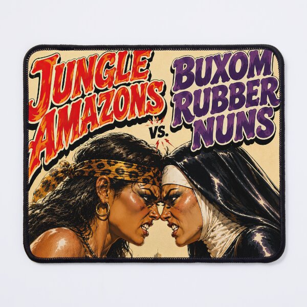 Item preview, Jungle Amazons vs Rubber Nuns – Retro Grindhouse Movie Poster designed and sold by obstinator.