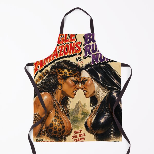 Item preview, Jungle Amazons vs Rubber Nuns – Retro Grindhouse Movie Poster designed and sold by obstinator.