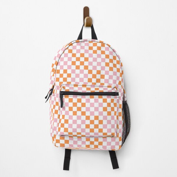 Item preview, Pink and Orange Halloween Checkerboard Print designed and sold by WonderAndWhim.