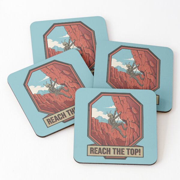 Item preview, Reach The Top Alien Rock Climber Retro Adventure Graphic designed and sold by DuckOddity.