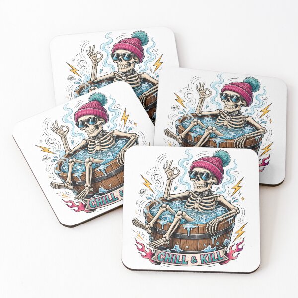 Item preview, Chill & Kill Skeleton Cold Plunge Funny Ice Bath T-Shirt designed and sold by Neurospicy Trolls.