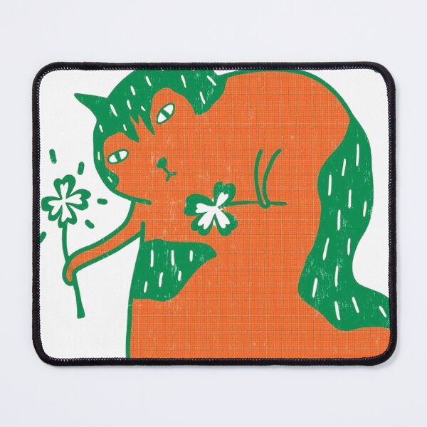 Item preview, Lucky Day Cat with Four Leaf Clover designed and sold by RachaelBreen.