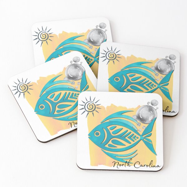 Item preview, North Carolina Tropical Fish Watercolor Beach Design designed and sold by DonnaRaine.