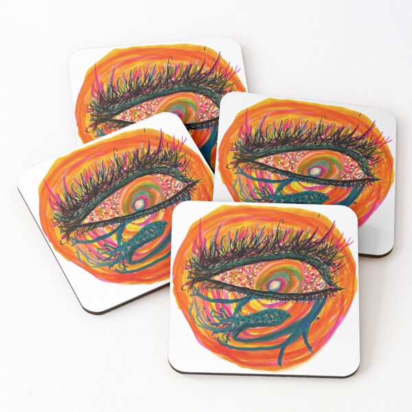 Item preview, Hand-Drawn Spiritual Eye + Squid Painting: Halloween Vibes/Rainbow designed and sold by OtherworldlyIdeas.