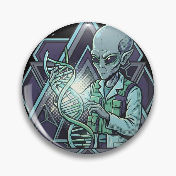 Item preview, Genetic Code Alien Scientist DNA Retro Science Graphic designed and sold by DuckOddity.