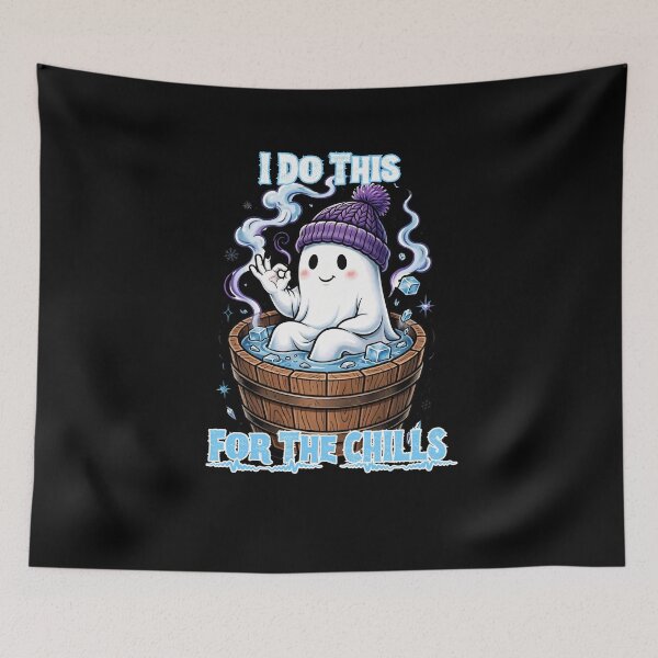 Item preview, I Do This For The Chills Cute Ghost Cold Plunge T-Shirt designed and sold by Neurospicy Trolls.
