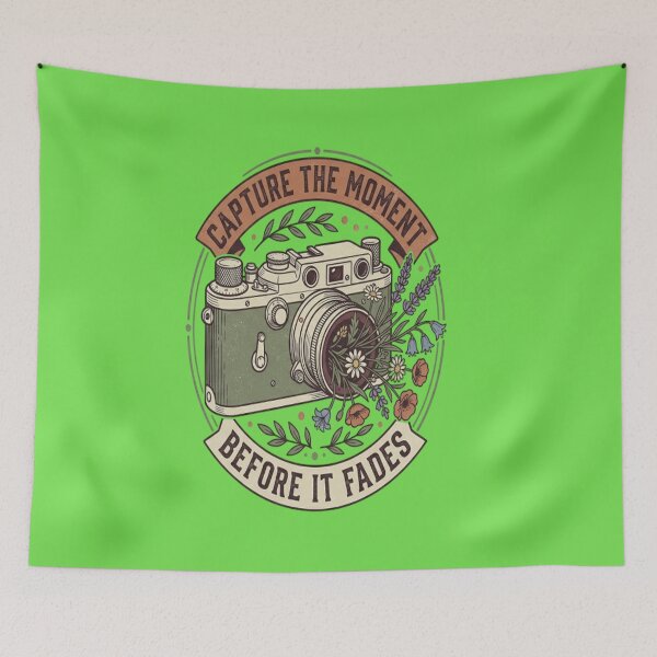 Item preview, Capture The Moment Before It Fades Vintage Camera Floral Graphic designed and sold by LUKOWEAR.