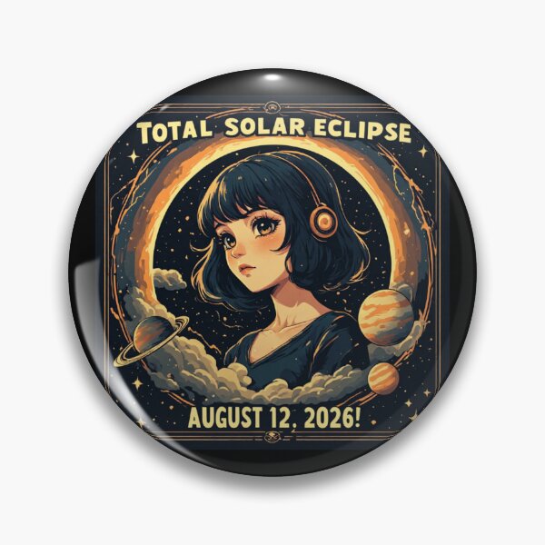 Item preview, Cute Anime Girl Astronomy Lover TOTAL SOLAR ECLIPSE AUGUST 12. 2026! designed and sold by Giulivo Store Graphic.