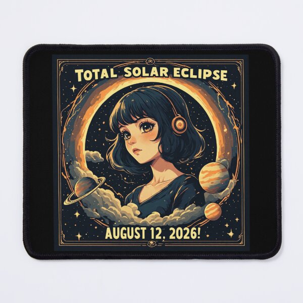 Item preview, Cute Anime Girl Astronomy Lover TOTAL SOLAR ECLIPSE AUGUST 12. 2026! designed and sold by Giulivo Store Graphic.