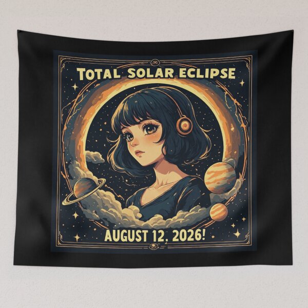 Item preview, Cute Anime Girl Astronomy Lover TOTAL SOLAR ECLIPSE AUGUST 12. 2026! designed and sold by Giulivo Store Graphic.
