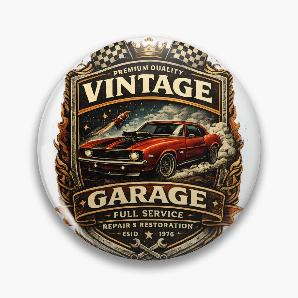 Item preview, Vintage Muscle Car Garage Retro Mechanic Design designed and sold by CreativeMindsetLab.