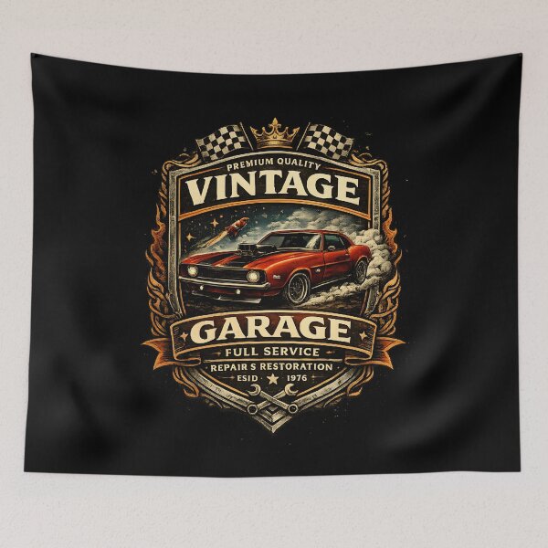 Item preview, Vintage Muscle Car Garage Retro Mechanic Design designed and sold by CreativeMindsetLab.