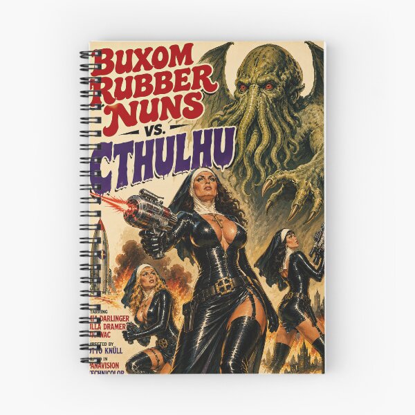 Item preview, Rubber Nuns vs Cthulhu – Retro Lovecraft Grindhouse Poster designed and sold by obstinator.