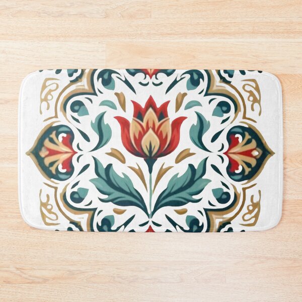 Item preview, Ottoman Floral Tile Art – Elegant Red Tulip Mandala Pattern designed and sold by Psycho-Crazy.