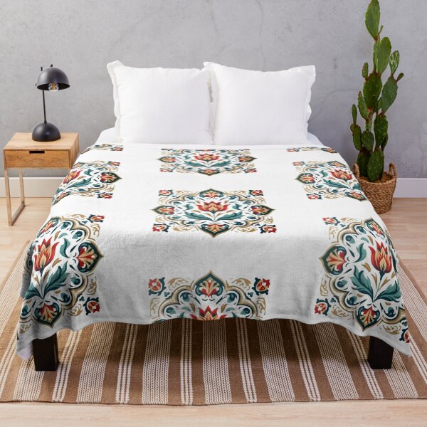 Item preview, Ottoman Floral Tile Art – Elegant Red Tulip Mandala Pattern designed and sold by Psycho-Crazy.