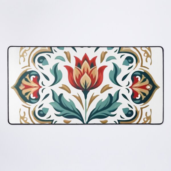 Item preview, Ottoman Floral Tile Art – Elegant Red Tulip Mandala Pattern designed and sold by Psycho-Crazy.