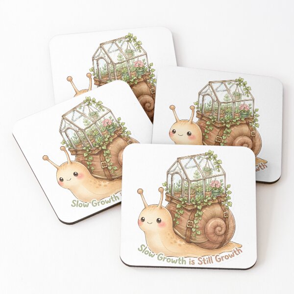 Item preview, Slow Growth is Still Growth Snail Sticker | Cottagecore Motivational Art designed and sold by BLOOMVELLE.