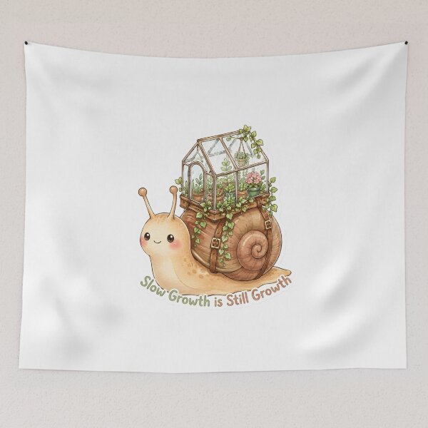 Item preview, Slow Growth is Still Growth Snail Sticker | Cottagecore Motivational Art designed and sold by BLOOMVELLE.
