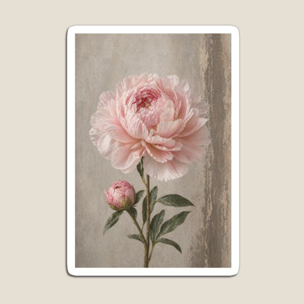 Item preview, Blush Pink Peony Bloom with Bud designed and sold by Haleema Rauf.