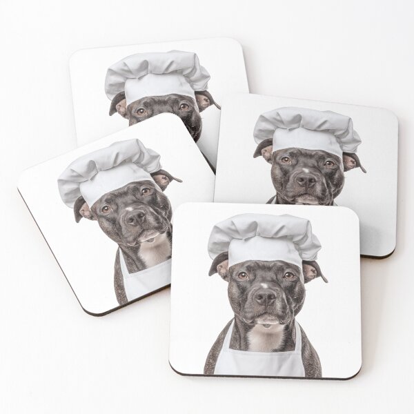 Item preview, Funny Staffordshire Bull Terrier Dog Chef Realistic Animal Cooking Humor Art designed and sold by LazyOwlStore.