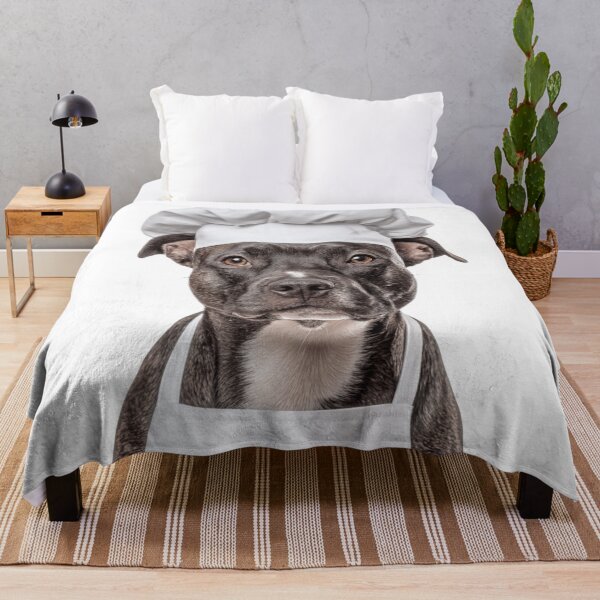 Item preview, Funny Staffordshire Bull Terrier Dog Chef Realistic Animal Cooking Humor Art designed and sold by LazyOwlStore.