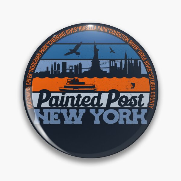 Item preview, Painted Post New York Sunset Retro Vintage Local Pride Logo designed and sold by CRHPOD20.
