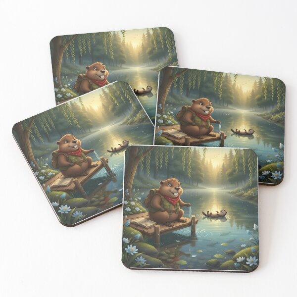 Item preview, Happy Beaver Adventures – Reflections on Whispering River designed and sold by Clothes With Smiling Animals Walt Gral.