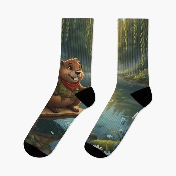 Item preview, Happy Beaver Adventures – Reflections on Whispering River designed and sold by Clothes With Smiling Animals Walt Gral.