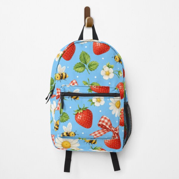 Item preview, Strawberry Picnic Garden – Bees, Daisies and Gingham Bows designed and sold by RoPrincess.