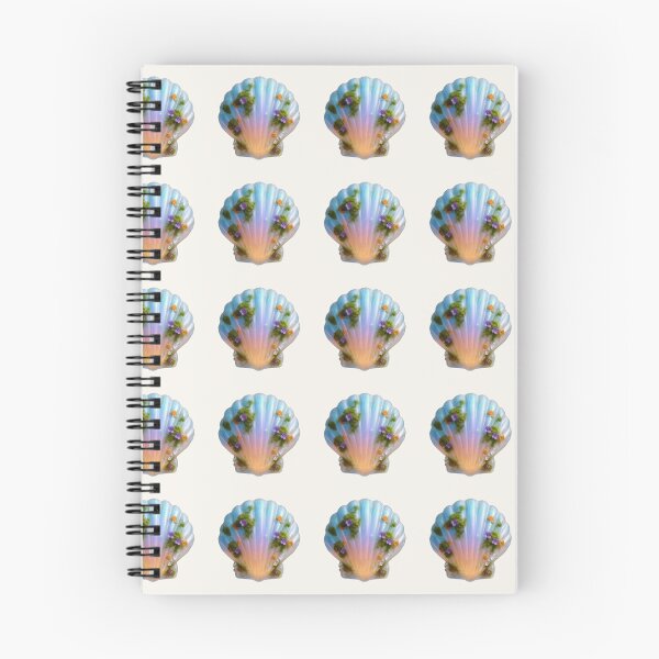 Item preview, Enchanted Iridescent Seashell with Moss & Wildflowers | Fantasy Nature Aesthetic designed and sold by Yasmine Mohammed.