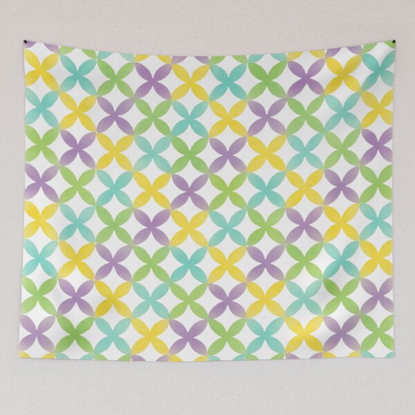 Item preview, Geometric Water-Colored Pattern - green, yellow, purple, cyan designed and sold by AndysTeeShop.
