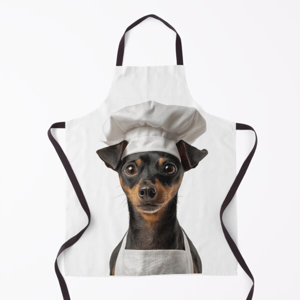 Item preview, Funny Miniature Pinscher Dog Chef Realistic Animal Cooking Humor Art designed and sold by LazyOwlStore.