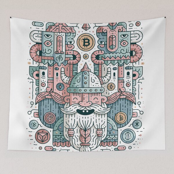 Item preview, Crypto Viking Totem — Bitcoin and ETH Guardians designed and sold by Romgora.